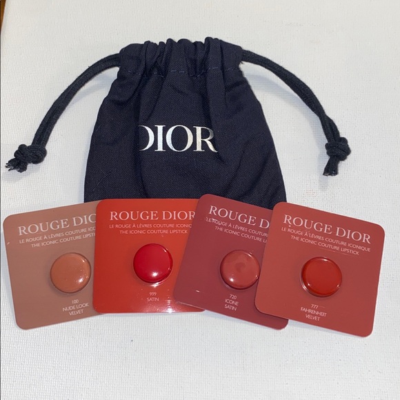 Dior Lipstick Rouge Dior Velvet Satin Samples with Authentic Mini Bag New - Picture 1 of 3